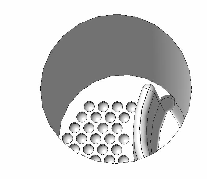 CAD close-up of microwells and Port Pocket